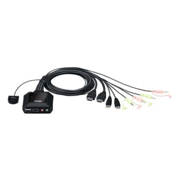 ATEN CS22H - KVM / audio / USB switch - 2 ports Sort