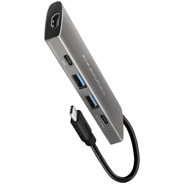 Multiport USB 3.2 Gen 1 hub. HDMI, card reader and Power Delivery. 20 cm USB-C cable.