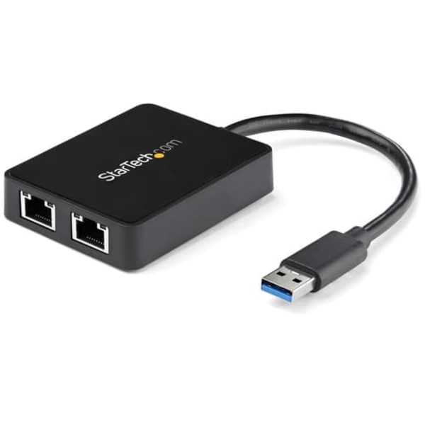 USB 3.0 DUAL PORT GIGABIT NIC/IN Svart