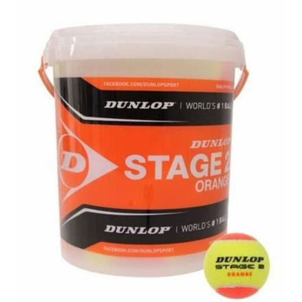 Tennis balls DUNLOP STAGE 2 ORANGE 60-bucket ITF