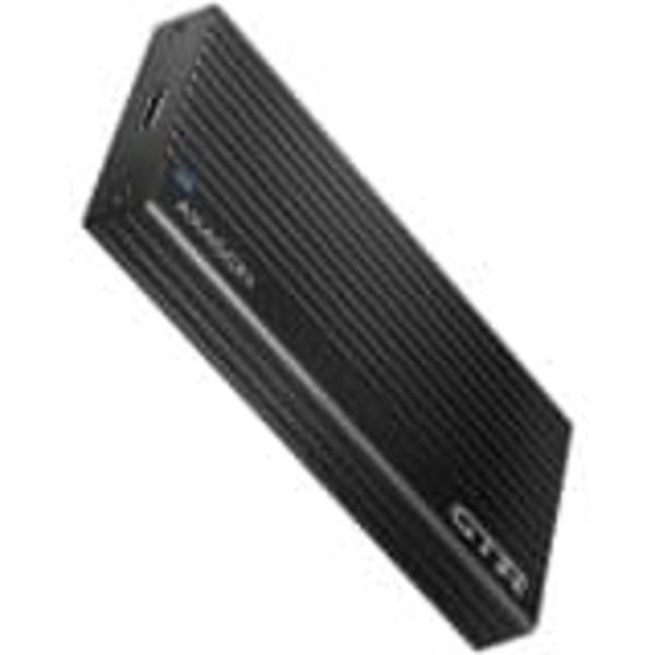 Superfast external AXAGON EEM2-GTR THIN RIB box with USB 3.2 Gen 2 interface is designed for NVMe (PCI-Express) M.2 SSD disks. The double-sided USB-C Sort