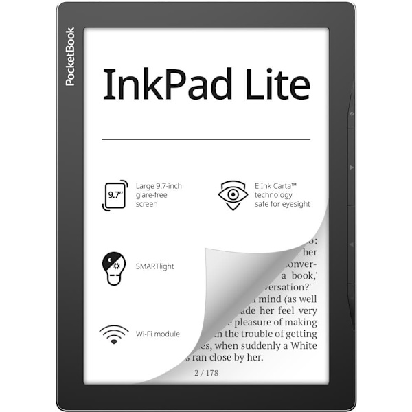 Pocketbook InkPad Lite Sort, Grå