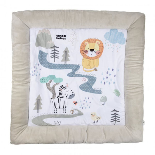 CANPOL BABIES Plush educational play mat with arches for children 0+ mėn., SAFARI, 81/101
