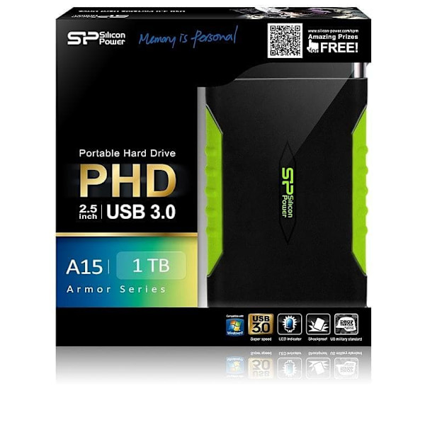 Silicon Power external hard drive Armor A15 1TB, black