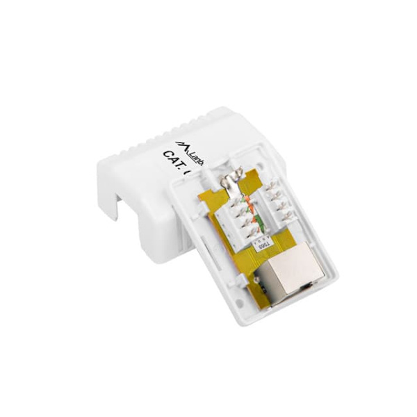 Gniazdo natynkowe 1x RJ45 Kat.6 białe ekranowane