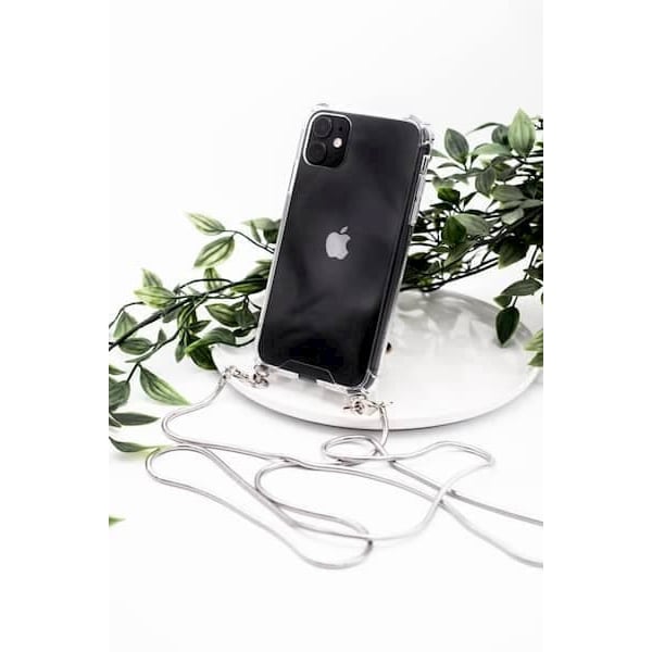 Samsung A40s Case with rope Black Stripes Transparent