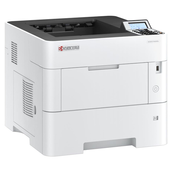 Kyocera ECOSYS PA5000x/ A4/ 50ppm/ 1200x1200 dpi/ PCL+PS3/ 512MB RAM/ Duplex/ USB/ LAN Hvid