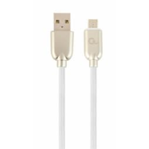 Gembird USB Male - Micro USB Male Premium rubber 1m White