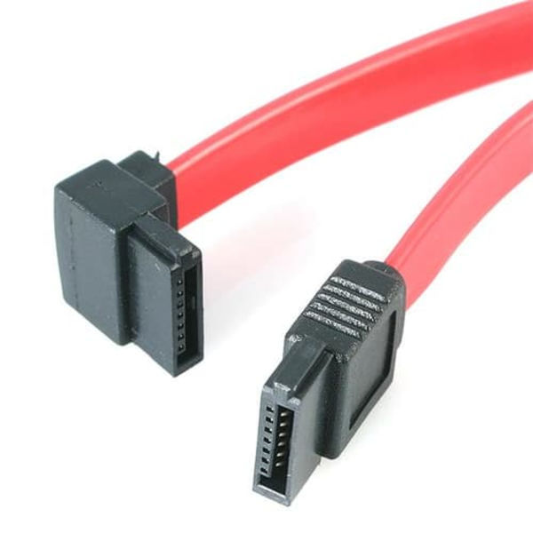 StarTech.com SATA to Left Angle SATA Serial ATA Cable - SATA cable - Serial ATA 150/300/600 - SATA (R) to SATA (R) - 1 ft - left-angled connector - re