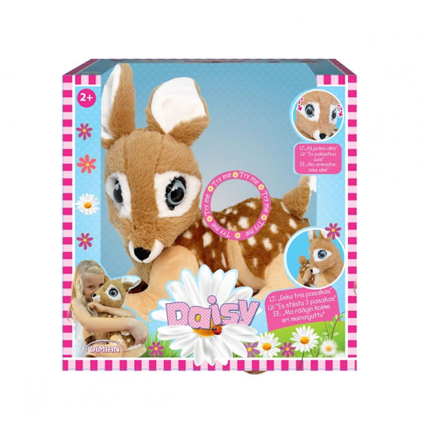 BAMBOLINA plush Daisy with moving glitter eyes and speaking three fairy tales, LV version, BD2021LV
