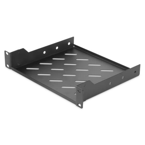 Digitus | 1U fixed shelf | DN-10-TRAY-2-B | Black | Perfect for storage of components which are not 254 mm (10") suitable. Slim design which takes spa