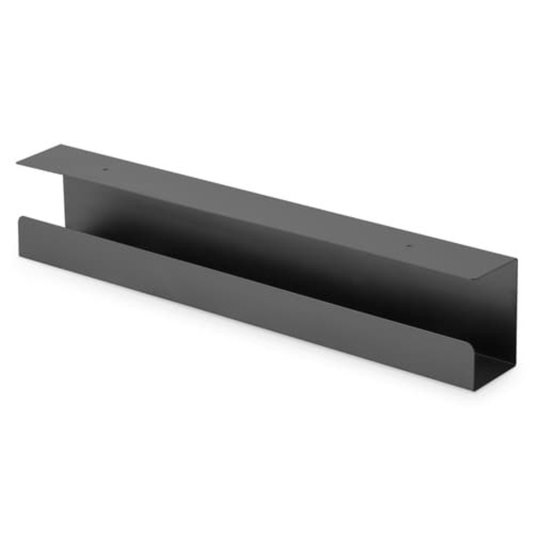 Kanał stalowy do organizacji kabli / listew zasilających pod biurkiem, montaż śruby, 60 cm, czarny