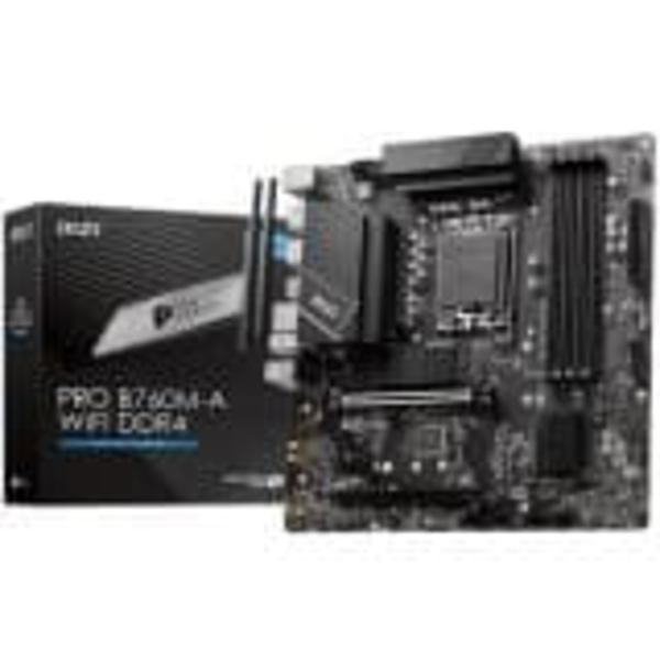 MSI | PRO B760M-A WIFI DDR4 | Processor family Intel | Processor socket LGA1700 | DDR4 | Supported hard disk drive interfaces SATA, M.2 | Number of SA