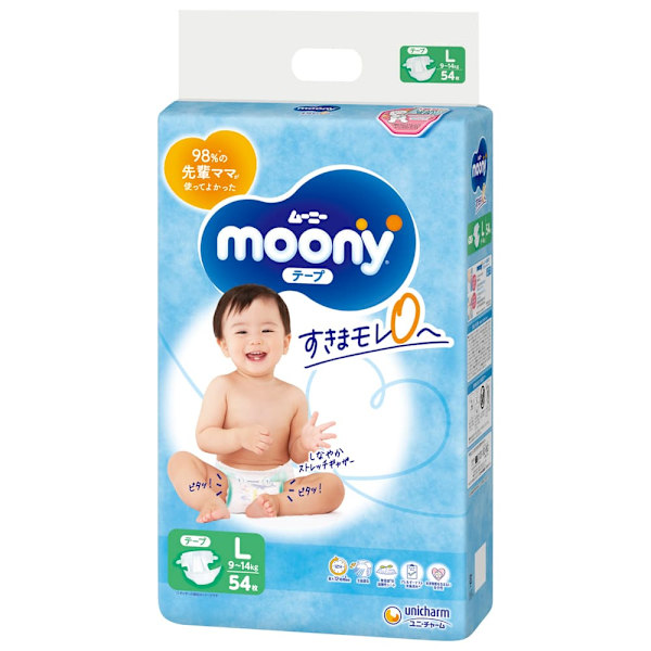 MOONY diapers Airfit L 9-14kg 54 pcs.