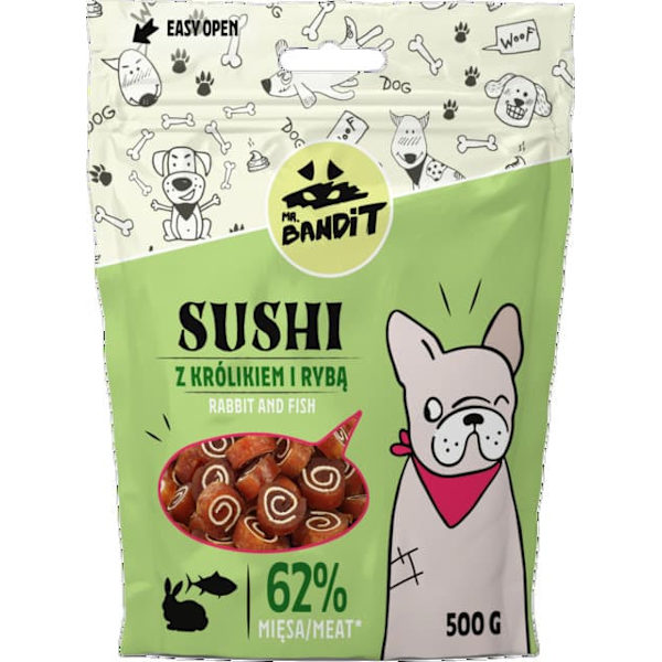 MR. BANDIT SUSHI with Rabbit and Fish - dog treat -500 g