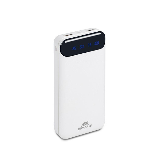 POWER BANK USB 20000MAH/WHITE VA2280 RIVACASE Hvit