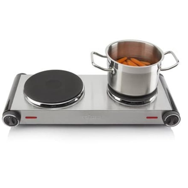 Tristar | Free standing table hob | KP-6248 | Number of burners/cooking zones 2 | Stainless Steel/Black | Electric Rustfritt stål