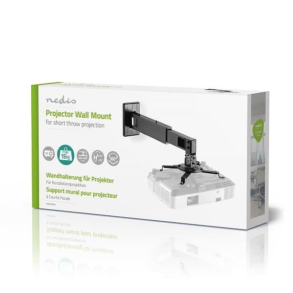 Nedis PJWM200BK Projector Wall Mount 360 ° / Max 15kg / 54-320 mm