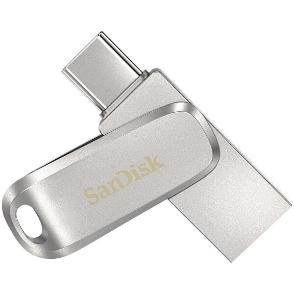 SanDisk Ultra Dual Drive Luxe USB Type-C 1TB - 150MB/s, USB 3.1 Gen 1 Rustfritt stål