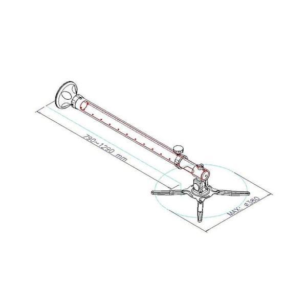 Neomounts BEAMER-W100SILVER Beamer wall mount - d 73-123 cm - full motion