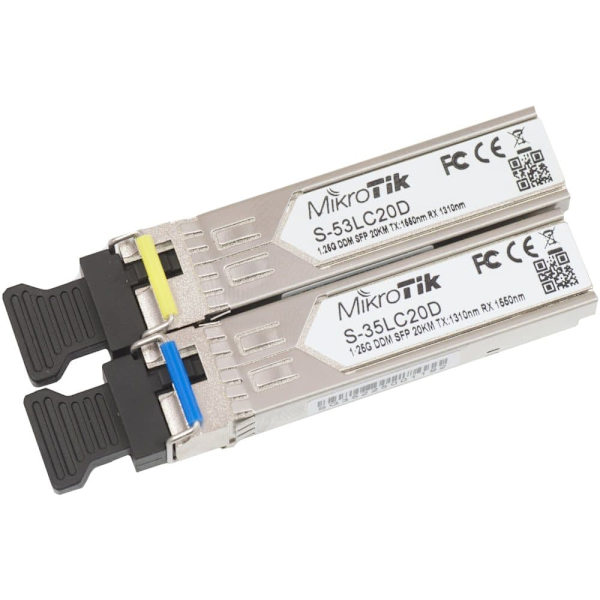 MikroTik 1.25G Bidirectional Single-Mode Module 20Km Pair S-3553LC20D