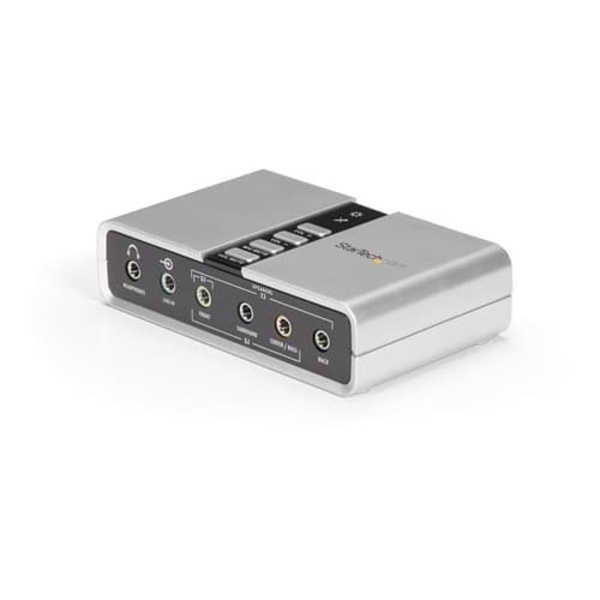 StarTech.com 7.1 USB Sound Card - External Sound Card for Laptop with SPDIF Digital Audio - Sound Card for PC - Silver (ICUSBAUDIO7D) - sound card