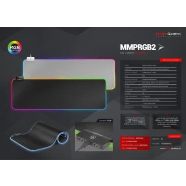 Mars Gaming MMPRGB2S RGB Backlit Gaming Mat