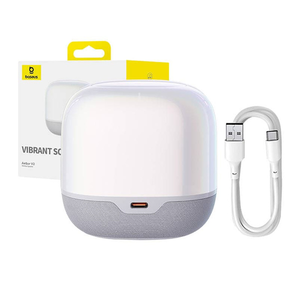 BOXA Baseus AeQur V2, wireless, 14 ore durata baterie, suporta pairing stereo cu alta boxa Baseus AeQur, alb, "A20050500211-00"  (timbru verde 2.00 le