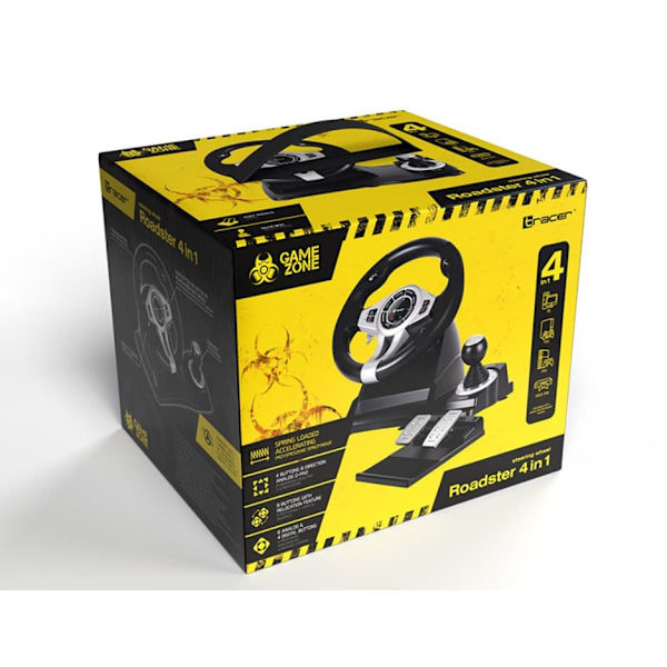 Tracer TRAJOY46524 Gaming Controller Black Steering wheel + Pedals PlayStation 4, Playstation 3