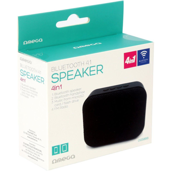 Omega wireless speaker 4in1 OG58BB, black (44335)