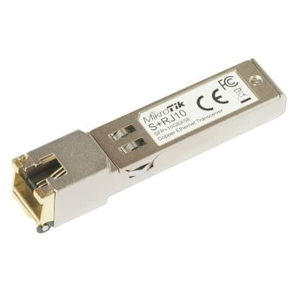 MikroTik | S+RJ10 | SFP+ | Copper | RJ-45 | 10/100/1000/10000 Mbit/s | Maximum transfer distance 200 m | -20 to +60C | COMPATIBLE ONLY WITH ACTIVE COO