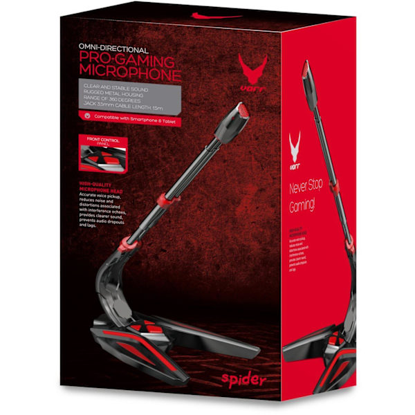 Omega microphone Varr Spider VGMD2, red