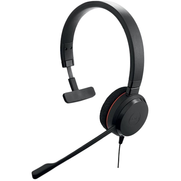 JABRA EVOLVE 20 MS Mono USB Headband, Noise cancelling,USB connector, with mute-button and volume control on the cord, with foam ear cushion, Microsof
