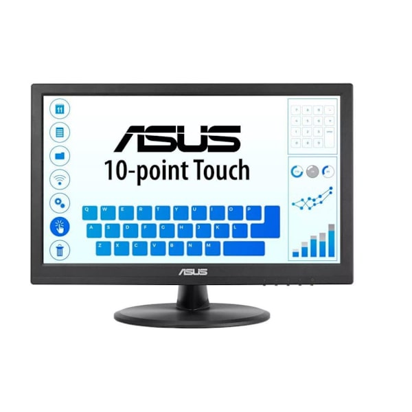 ASUS VT168HR computer monitor 39.6 cm (15.6") 1366 x 768 pixels WXGA LED Touchscreen Black Sort