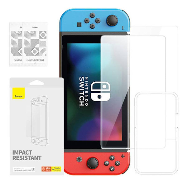 Baseus Crystal Tempered Glass for Nintendo Switch 2019 with Mounting Kit, Transparent (P6001205K201-00)