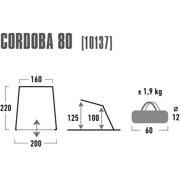 High Peak Cordoba 80 Shelter Grey