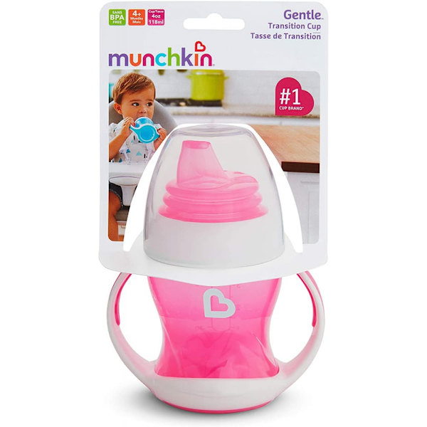 MUNCHKIN Gentle Transition Trainer Cup, 4m+, 118ml, Pink, 05178602www
