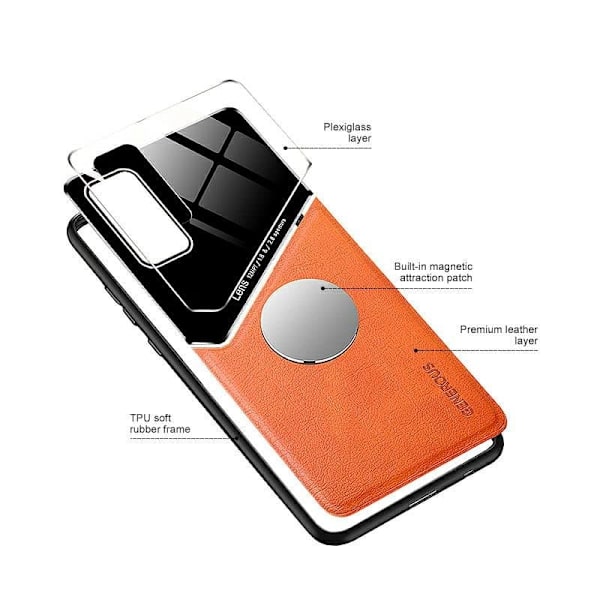 Mocco Lens Leather Back Case for Apple iPhone 12 Pro Orange