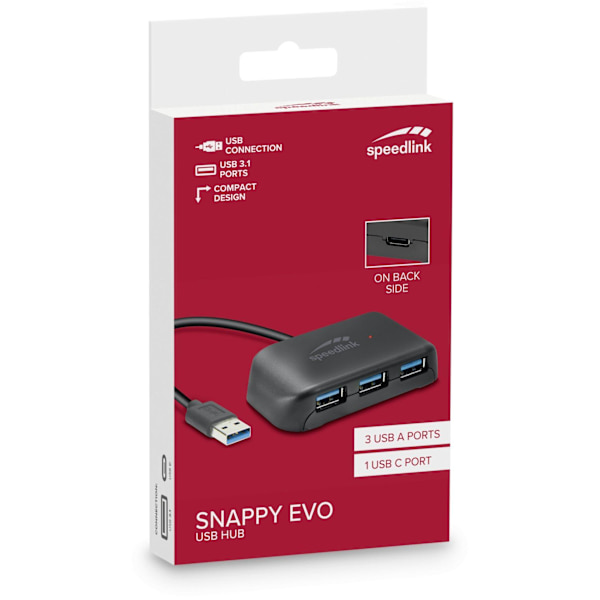 Speedlink USB hub Snappy Evo 4-port (SL-140109-BK)