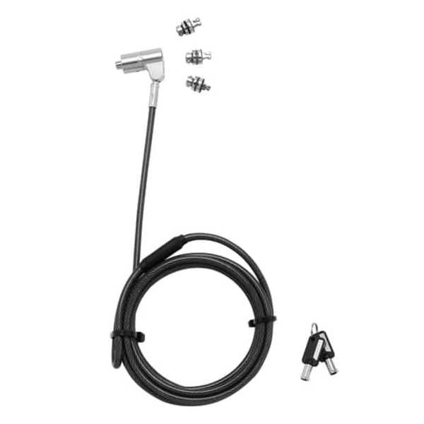 DICOTA UNIVERSAL SEC CABLE LOCK/3 EXCHANGEABLE HEADS KEYED