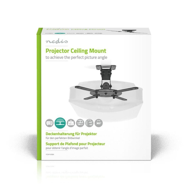 Nedis PJCM100BK Projector Ceiling Mount 360 ° Max 10kg