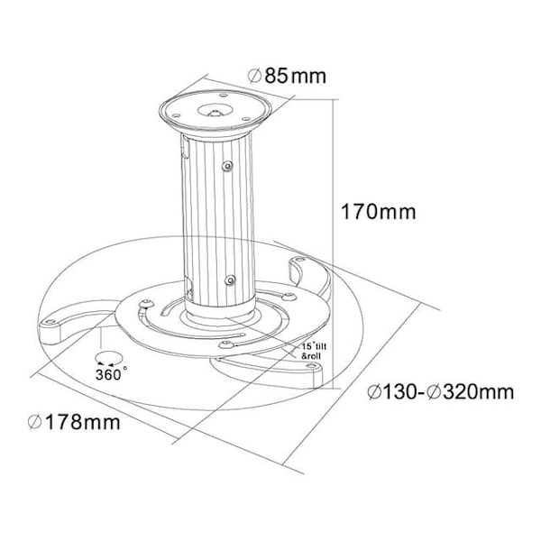 Neomounts BEAMER-C80 bracket - full-motion - for projector - black