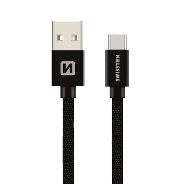 Swissten Datový Kabel Textile Usb / Usb-C 3,0 M Černý