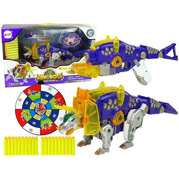 Dinobots 2 in 1 Dinosaur Shotgun Purple Triceratops Shield