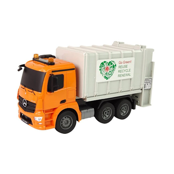 RC Garbage Truck Mercedes-Benz Antos Orange Trash