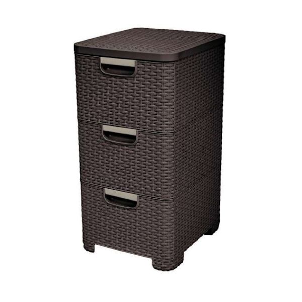 CURVER BOOKCASE WITH 3 DRAWERS 3x14L /DARK BROWN
