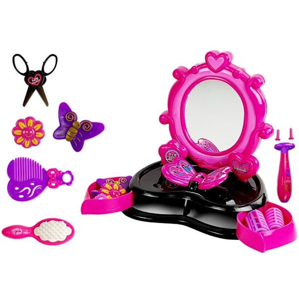 Dressing table barber braid device with sounds and lights
