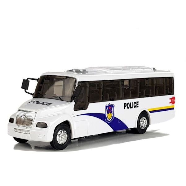 White Police Bus with Strung Sound
