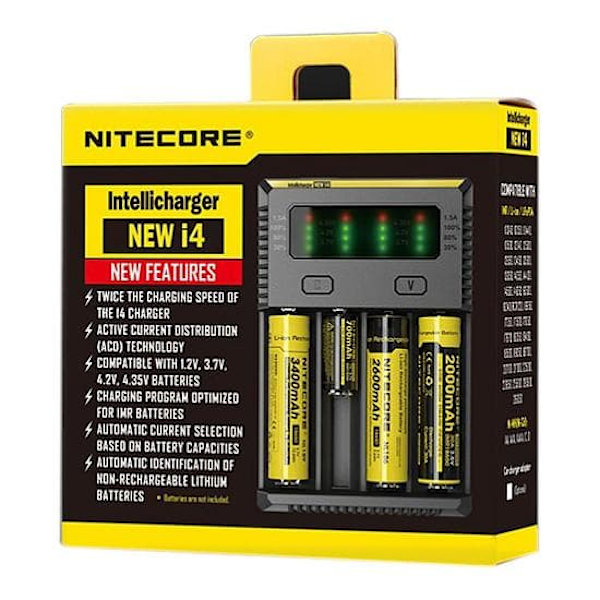 Universal Charger  i4 LiIon & NIMH 18650; CR123; AA; AAA; C;D  NITECORE
