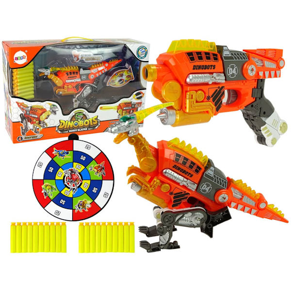 Dinobots 2 in 1 Dinosaur Shotgun Orange Velociraptor Shield